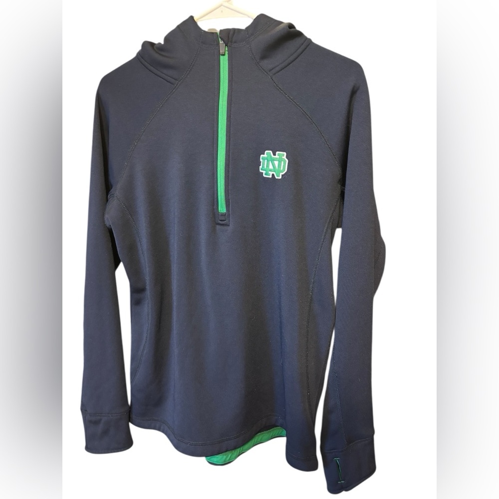 Notre Dame Colosseum‎ Women's Hooded Dark Blue/Green 1/4 Zip Size Large